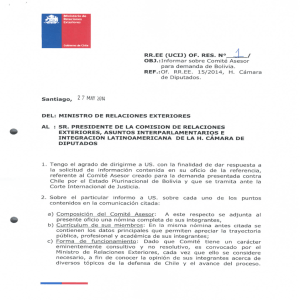 OBJ.:Informar sobre Comité Asesor para demanda de Bolivia. REF