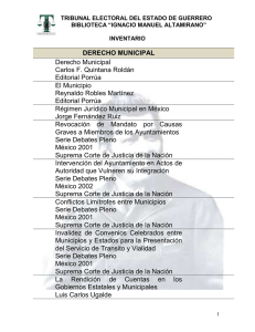 Derecho Municipal - Tribunal Electoral del Estado de Guerrero