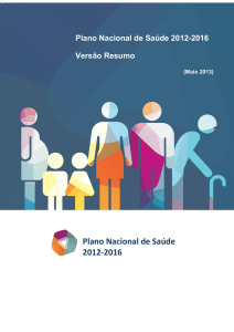 PNS 2012-2016 - Plano Nacional de Saúde - Direcção