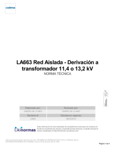 LA663 Red Aislada - Derivación a transformador 11,4 o 13,2 kV