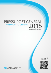 Pressupost 2015 - Vol II - Consell Insular de Menorca