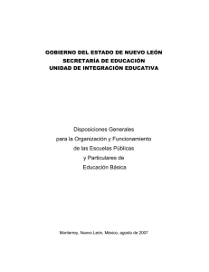 Disposiciones Generales para la Organización y funcionamiento de