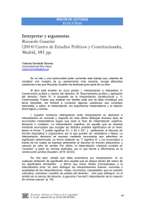 Book forum:: Riccardo Guastini (2014): Interpretar y argumentar