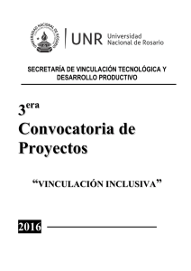 Convocatoria de Proyectos - Secretaria de Vinculación Tecnológica