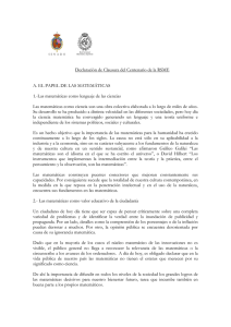 Declaración de Clausura - Real Sociedad Matemática Española