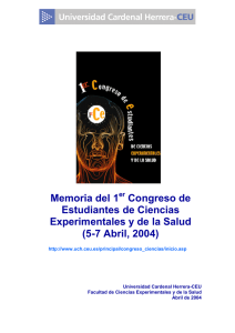 Memoria del 1 Congreso de Estudiantes de Ciencias