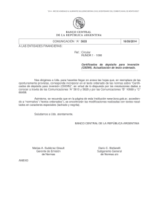 “A” 5633 - del Banco Central de la República Argentina