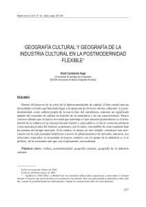 Geografía cultural y geografía de la industria cultural en la