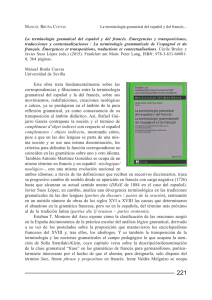 La terminología gramatical del español y del francés. Emergencias y