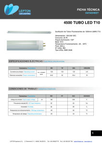 4500 TUBO LED T10 - LEPTON Ingenieros SL