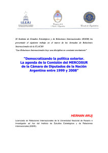 Democratizando la pol&iacute;tica exterior. La agenda de la Comisi&oacute;n del