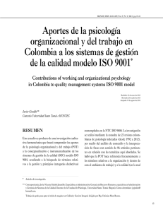 Aportes de la psicología organizacional y del trabajo en Colombia a