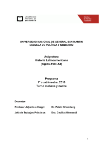 Programa 2016 - Ortemberg - Universidad Nacional de San Martín