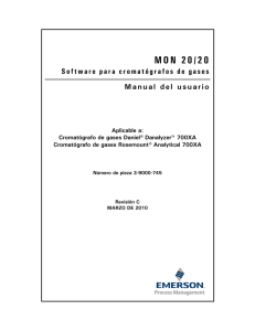 Manual: MON2020 Gas Chromatograph Software Rev C
