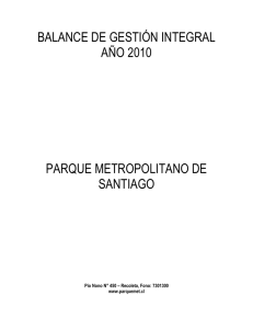 balance de gestión integral año 2010 parque metropolitano