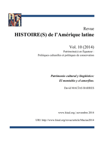 Patrimonio cultural y lingüístico - HISTOIRE(S) de l`Amérique latine
