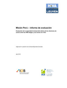 Misión Perú – informe de evaluación