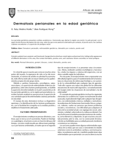 Dermatosis perianales en la edad geriátrica