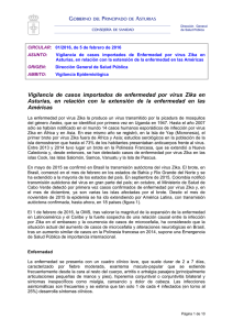 Vigilancia de casos importados de enfermedad por virus Zika en