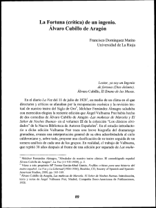La Fortuna (crítica) de un ingenio. Álvaro Cubillo de Aragón