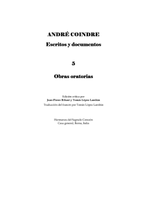 ANDRÉ COINDRE Escritos y documentos 5 Obras oratorias