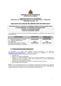 REPUBLICA DE HONDURAS Expresión de Interés No SEFIN/UAP