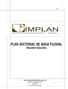 Plan Sectorial de Manejo de Agua Pluvial.