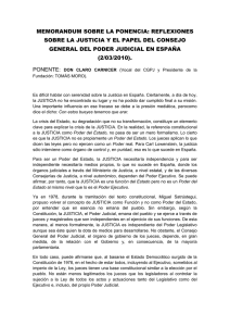 Memorandum sobre la Ponencia de D. Claro José Fernández