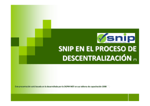 (1) SNIP en el Proceso de Descentralización