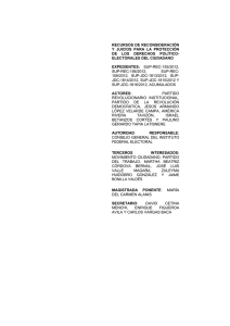 recursos de reconsideraci&oacute;n y juicios para la protecci&oacute;n de los
