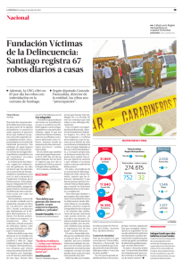Fundación Víctimas de la Delincuencia: Santiago registra 67 robos