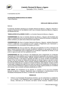 Circular. - Comisión Nacional de Bancos y Seguros