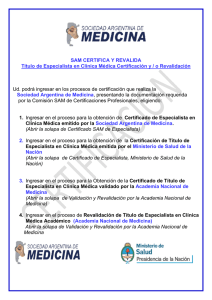 modalidad de certificación - Sociedad Argentina de Medicina