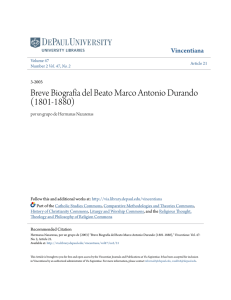 Breve Biografía del Beato Marco Antonio Durando