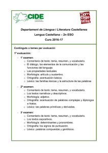 Departament de Llengua i Literatura Castellanes Lengua