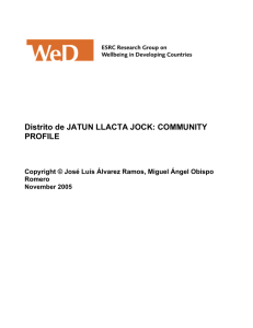 Distrito de JATUN LLACTA JOCK: COMMUNITY PROFILE José Luís