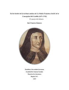 En los bordes de la escritura mística de la Madre Francisca Josefa