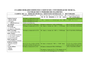 Horario de edificios y servicios