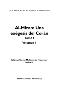 Al-Mizan: Una exégesis del Corán Tomo I Volumen 1