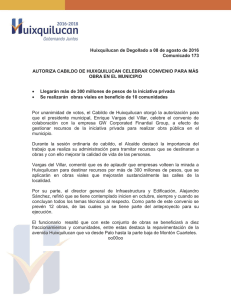 Huixquilucan de Degollado a 08 de agosto de 2016 Comunicado
