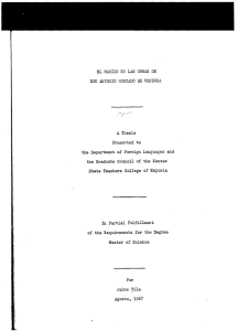 A Thesis Presented to the Department of Foreign