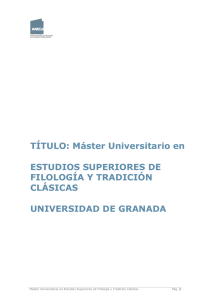 Máster Universitario en ESTUDIOS SUPERIORES DE FILOLOGÍA Y