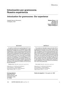 Intoxicación por gramoxone. Nuestra experiencia
