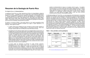 Resumen de la Geología de Puerto Rico