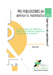 La investigación didáctica sobre los números negativos