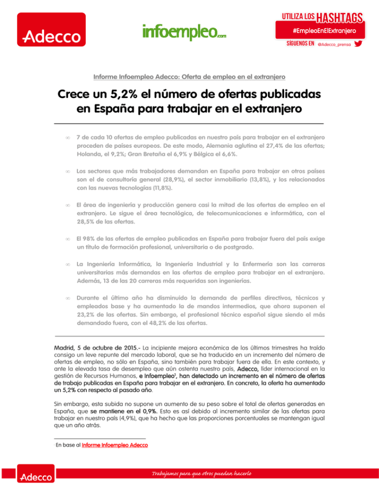 Oferta de empleo en el extranjero