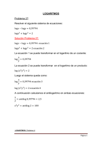 solución logaritmos 27 - Problemas de Matemáticas Resueltos