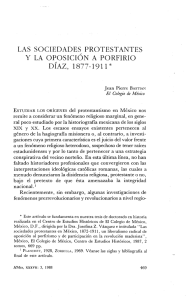 las sociedades protestantes y la oposición a porfirio díaz, 1877-1911