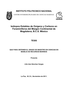 Isótopos Estables de Oxígeno y Carbono en - CICIMAR-IPN