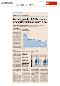 La Ibex pierde 81.902 millones de capitalización durante 2016